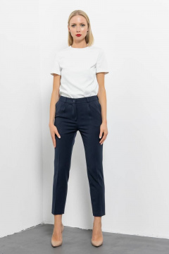 Брючки с кожаным лампасом и стрелками Domna 12104.164 темно-синий - фото 5