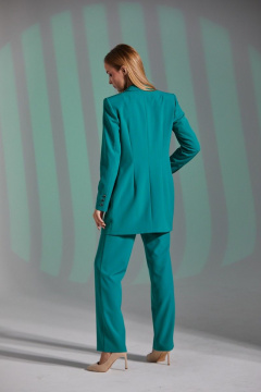 Деловой жакет с вытачками, застежкой на петлю и подкладкой Amberа 218 зеленый - фото 2