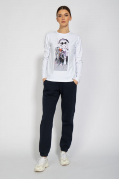 Лонгслив с принтом из трикотажа хлопка для демисезона Kivviwear 4061.01 - фото 2