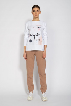 Лонгслив с принтом из хлопка для демисезона Kivviwear 4061.03 - фото 2