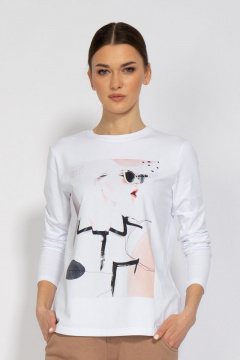 Лонгслив с принтом из хлопка для демисезона Kivviwear 4061.03 - фото 1