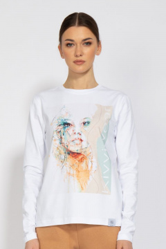 Лонгслив с принтом из хлопка для демисезона Kivviwear 4061.04 - фото 1