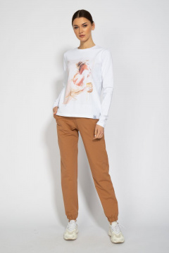 Лонгслив с принтом из хлопка для демисезона Kivviwear 4061.05 - фото 3