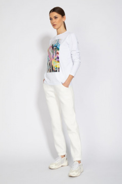 Лонгслив с принтом из хлопка для демисезона Kivviwear 4061.07 - фото 2