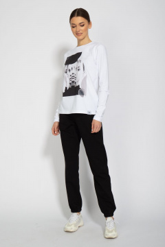 Лонгслив с принтом из хлопка для демисезона Kivviwear 4061.09 - фото 3