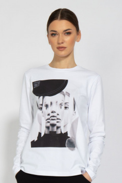 Лонгслив с принтом из хлопка для демисезона Kivviwear 4061.09 - фото 1