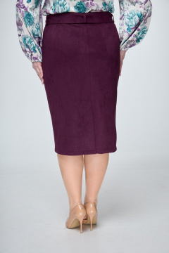 Юбка из эко замши минималистичный дизайн на каждый день Anelli 1193 бордо - фото 3