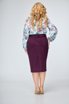 Юбка из эко замши минималистичный дизайн на каждый день Anelli 1193 бордо - фото 2