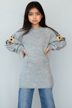 Платье из шерсти с рукавом реглан, серое, до бедра Полесье С4880-17 8С0175-Д43 146 горная_дымка - фото 1