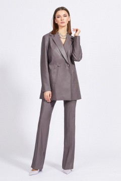 Жакет из экокожи приталенного силуэта с двубортной застежкой EOLA 2191 какао - фото 3