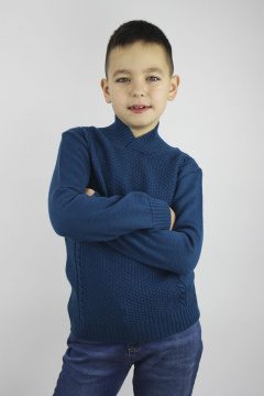 Джемпер для мальчика прямой из шерсти бирюзовый Полесье С9563-20 0С2134-Д43 146 афродита - фото 2