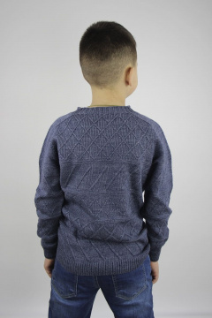 Джемпер реглан пагон из шерсти синий Полесье С9603-20 0С8650-Д43 134,140 байкал - фото 3