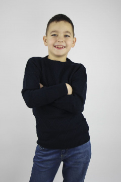 джемпер с длинным рукавом реглан из шерстяного трикотажа Полесье С9603-20 0С8650-Д43 152 т.синий - фото 1