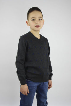 Джемпер прямого силуэта из хлопка для повседневной носки Полесье С9624-20 1С1107-Д43 134,140 серый_меланж - фото 2