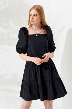 Платье вечернее короткое в стиле футляр с вырезом Панда 86780w черный - фото 2