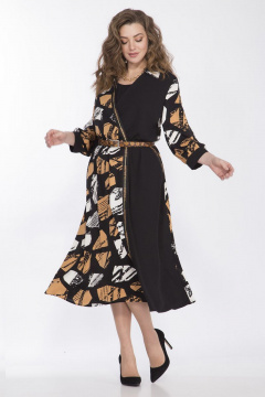 Платье с запахом, отрезным лифом и тесьмой из текстиля Matini 3.1585 - фото 1
