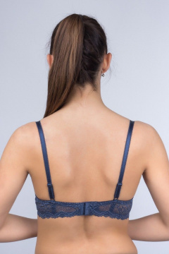 Бюстгальтер на каждый день из кружева и трикотажа синего Verally 2031-3 сапфир - фото 3