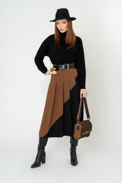 Юбка Elema 4К-11131-1-164 коричневый/чёрный - фото 1
