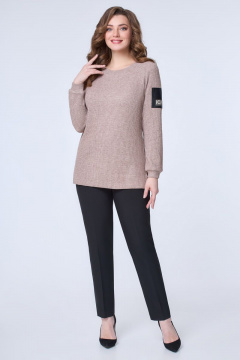 Демисезонный джемпер из трикотажа бежевый DaLi 8001 беж - фото 2