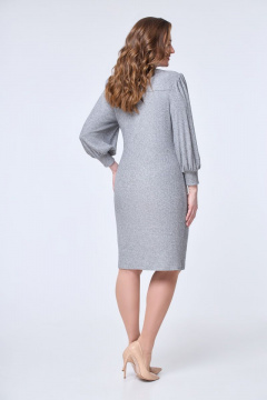 Платье из вискозы и трикотажа длиной 99 см в повседневном стиле DaLi 3566 серый - фото 2