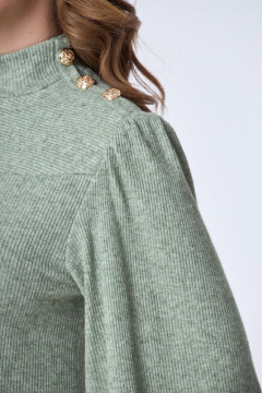 Платье из вискозы и трикотажа длиной 99 см в демисезонном стиле DaLi 3566 олива - фото 3