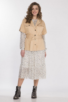 Жакет из текстиля с съемным поясом и накладными карманами Matini 4.1502 - фото 1