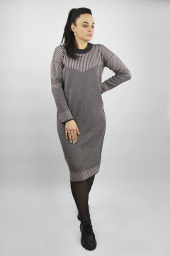 Платье прямое из трикотажа с спущенной линией плеча Полесье С4486-21 1С1303-Д43 164 антрацит - фото 1