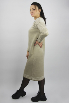 Платье прямое трикотаж хлопок с длинным рукавом Полесье С4486-21 1С1303-Д43 164 льняной_темный - фото 3