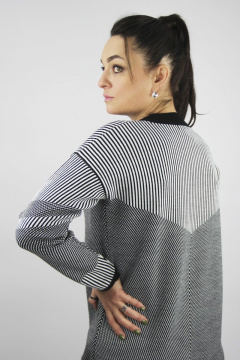 Платье прямое трикотаж хлопок с длинным рукавом Полесье С4486-21 1С1303-Д43 170 глубокий_черный - фото 4