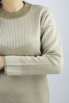 Платье прямое трикотаж хлопок с длинным рукавом Полесье С4486-21 1С1303-Д43 170 льняной_темный - фото 4