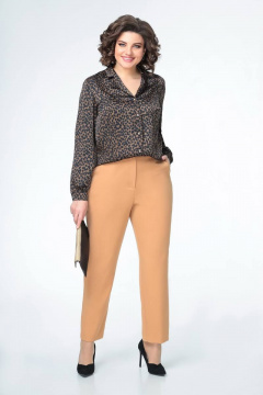 Блузка женская из текстиля с пиджачным воротником и пуговицами Swallow 490 - фото 3