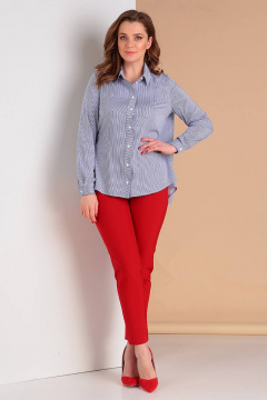 Красный комплект рубашки и брюки из текстиля Liona Style 686 - фото 1