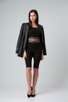 Топ из трикотажа с декоративной тесьмой и рукавом 3/4 Диомант 1771 - фото 3