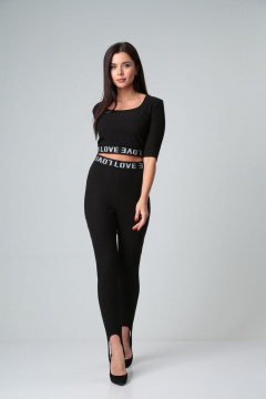 Брюки зауженные на штрипках из трикотажа с поясом Диомант 1773 - фото 4