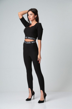 Брюки зауженные на штрипках из трикотажа с поясом Диомант 1773 - фото 2