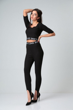 Брюки зауженные на штрипках из трикотажа с поясом Диомант 1773 - фото 1