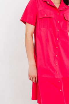 Розовое летнее платье с карманами и воланом Atelero 1018 фуксия - фото 5