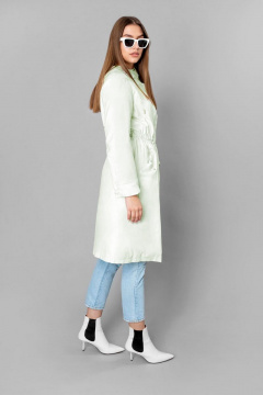 Плащ демисезонный зеленый плащёвая ткань Elema 2-10188-1-164 снег - фото 2