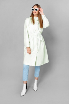 Плащ демисезонный зеленый плащёвая ткань Elema 2-10188-1-164 снег - фото 1