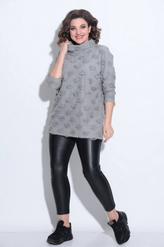 Джемпер туника с рукавом со спущенным плечом Koketka i K 913 серый - фото 5