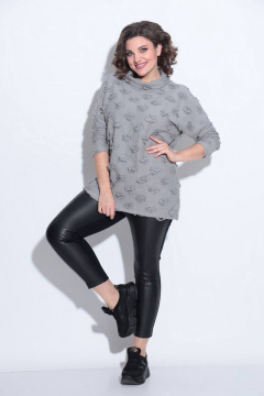 Джемпер туника с рукавом со спущенным плечом Koketka i K 913 серый - фото 1