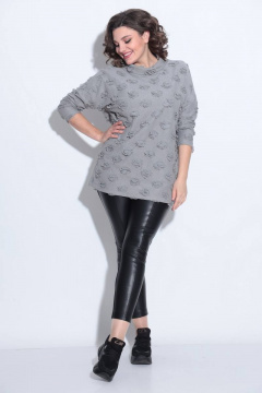Джемпер туника с рукавом со спущенным плечом Koketka i K 913 серый - фото 2