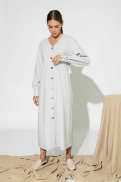 Платье миди серое с застежкой на пуговицы и резинкой Femme & Devur 80015 1.4F(170) - фото 1