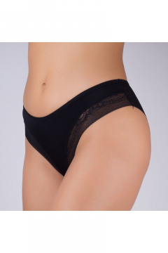 Трусы из трикотажа с кружевной отделкой по нижним срезам Verally 1102-1 черный - фото 2