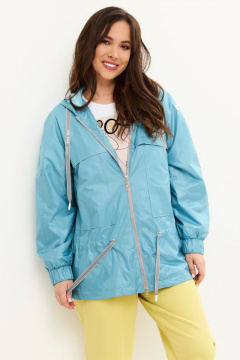 Демисезонная легкая куртка с капюшоном из плащевой ткани Магия моды 1869 светло-голубой - фото 1