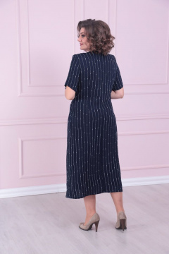 Бохо платье свободного силуэта из приятной ткани Solomeya Lux 904 синий - фото 5