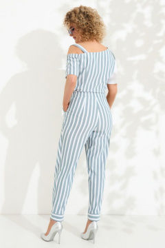 Блуза с асимметричным рукавом и брюки с выточками из текстиля Euromoda 408 - фото 4