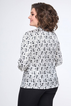 Полуприлегающая блуза с воротником-стойкой и бантом для демисезона Zlata 4355 - фото 3