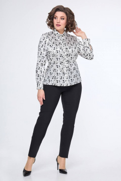 Полуприлегающая блуза с воротником-стойкой и бантом для демисезона Zlata 4355 - фото 1