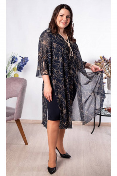 Платье на пол и большой размер из шифона и трикотажа Camelia 21202 1 - фото 2